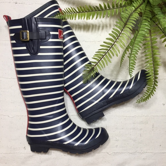 Joules Shoes - Joules • striped knee high wellies rain boots